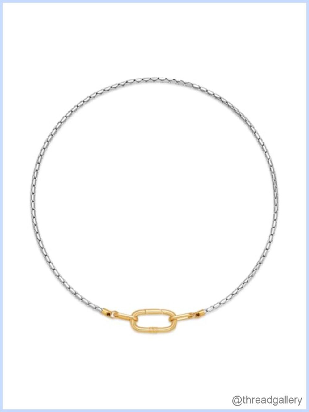 Two Tone Chunky Link Chain Choker Statement Necklace